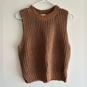 A&F Brown Knit Sweater Vest - Size: Medium